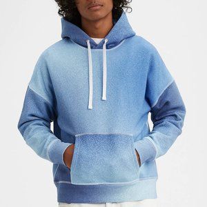 LEVI'S Made & Crafted Ombre Boxed Hoodie Sweatshirt Blue Spray
